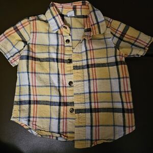 Yellow and Blue Plaid Button Down Shirt